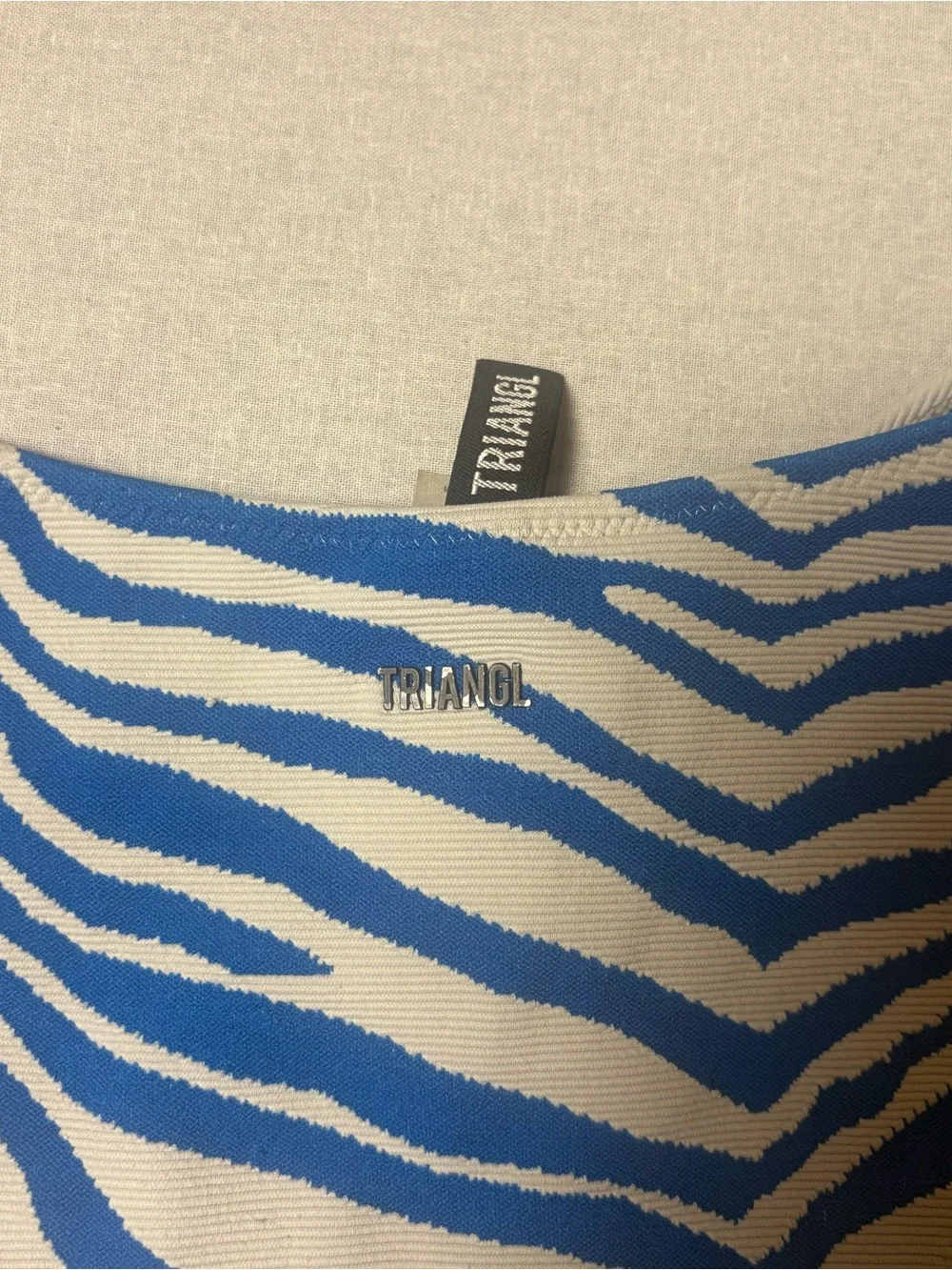 triangl swimwear Blue and White Zebra-Print Swim Bottoms Sizs XS